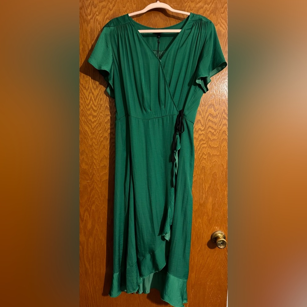 Emerald Green Wrap Dress